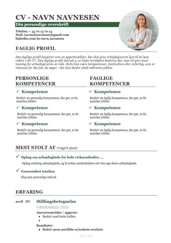 Kompetence CV skabelon