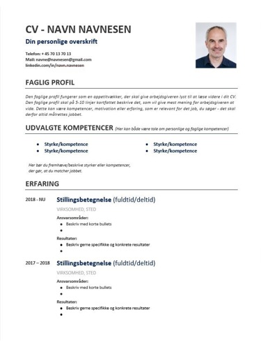 Kronologisk CV skabelon